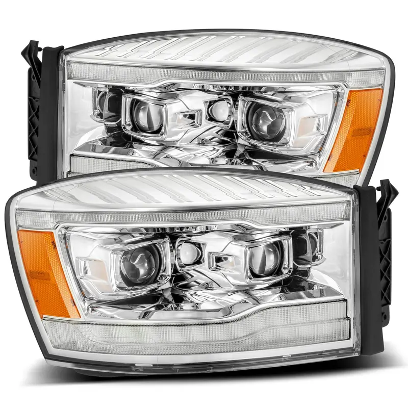 Alpha Rex 06-08 Dodge Ram Luxx-Series Led Projector Headlights Chrome 1