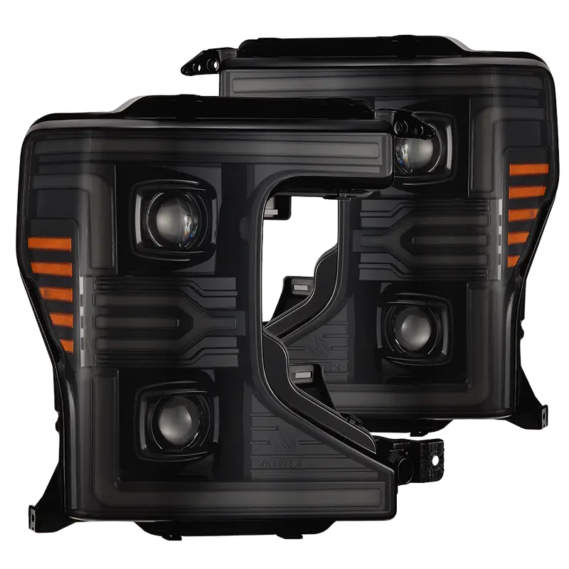 Alpha Rex 20-22 Ford Super Duty Luxx-Series Led Projector Headlights Alpha-Black 1