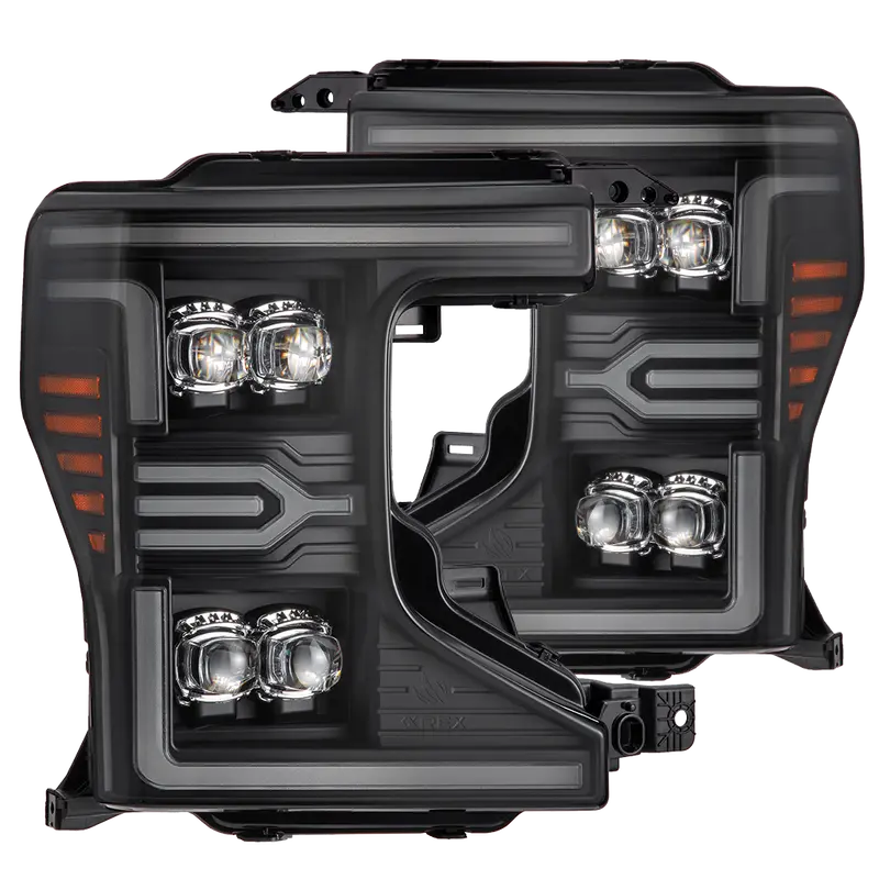 Alpha Rex 20-22 Ford Super Duty Nova-Series Led Projector Headlights Black 1