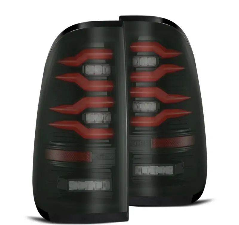 Alpharex 97-03 Ford F150 / 99-16 Ford F250/F350/F450/F550 Luxx-Series Led Tail Lights - Black/Red 1