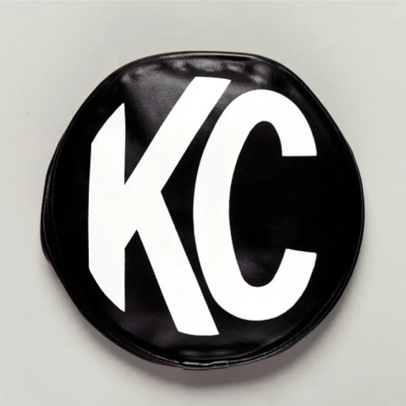 Kc Hilites 8In. Round Soft Cover (Pair) - Black W/White Kc Logo 1