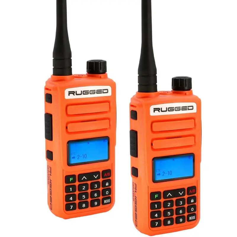 Rugged Radios 2 Pack - Rugged Gmr2 Plus - Gmrs / Frs Two Way Handheld Radios Safety Orange 1