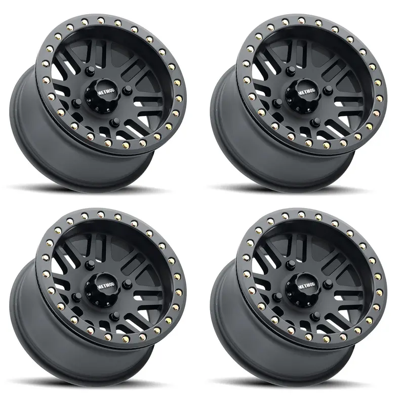 Set 0F 4 406 Beadlock Wheel 15X10 4/156 (Matte Black) 1