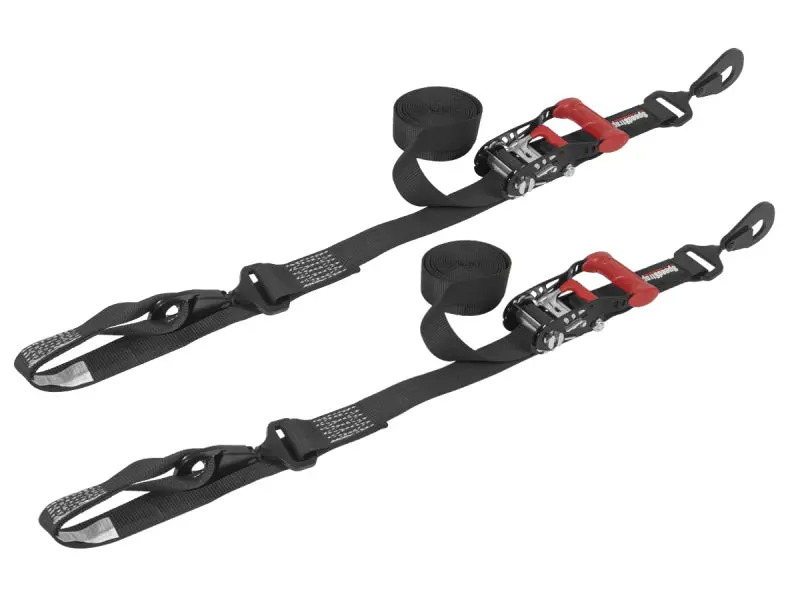 Speedstrap 1 1/2In X 10Ft Ratchet Tie-Down W/ Soft-Tie (2 Pack) - Black 1