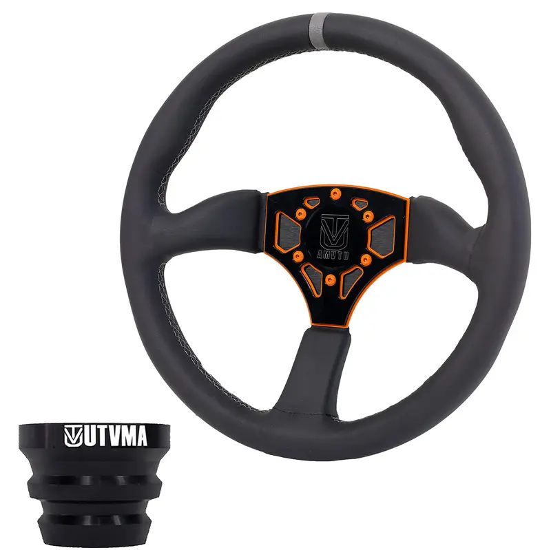 Utvma Octane Leather Steering Wheel With Hub (Polaris, Can Am Models) 1