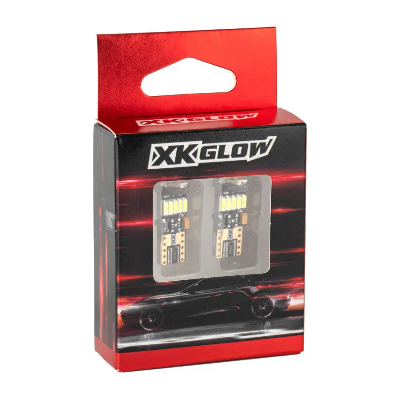 Xk Glow White T10 194 Error Free Ultra Bright Led Bulb 2Pc Set W/ Built-In Canbus 1