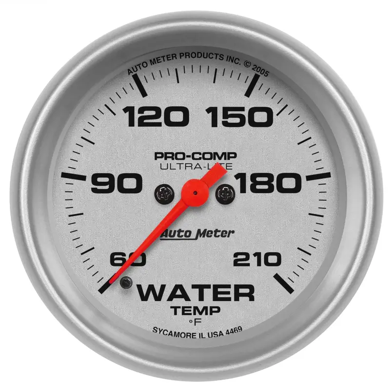 Autometer 4469 Digital Low-Water-Temperature Gauge – 2-5/8" Ultra-Lite Stepper Motor Display (60–210°F) 1