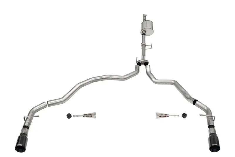 Corsa Performance Dual Rear Exit Cat-Back Exhaust System – 3-Inch Diameter With 4-Inch Flat-Cut Dual-Wall Tips 1