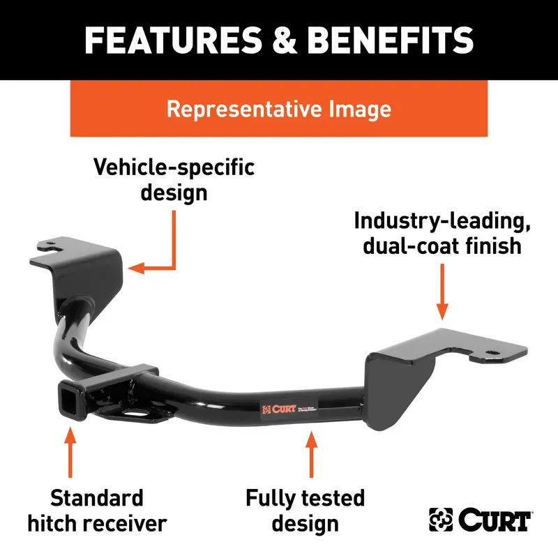 Curt 12225 Class 2 Trailer Hitch – 1-1/4" Receiver, Fits Select Buick Regal And Pontiac Grand Prix Models 1