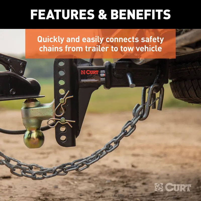 Curt Certified Safety Latch S-Hook – 17/32 Inch, 7,600 Lb Working Load Limit 1