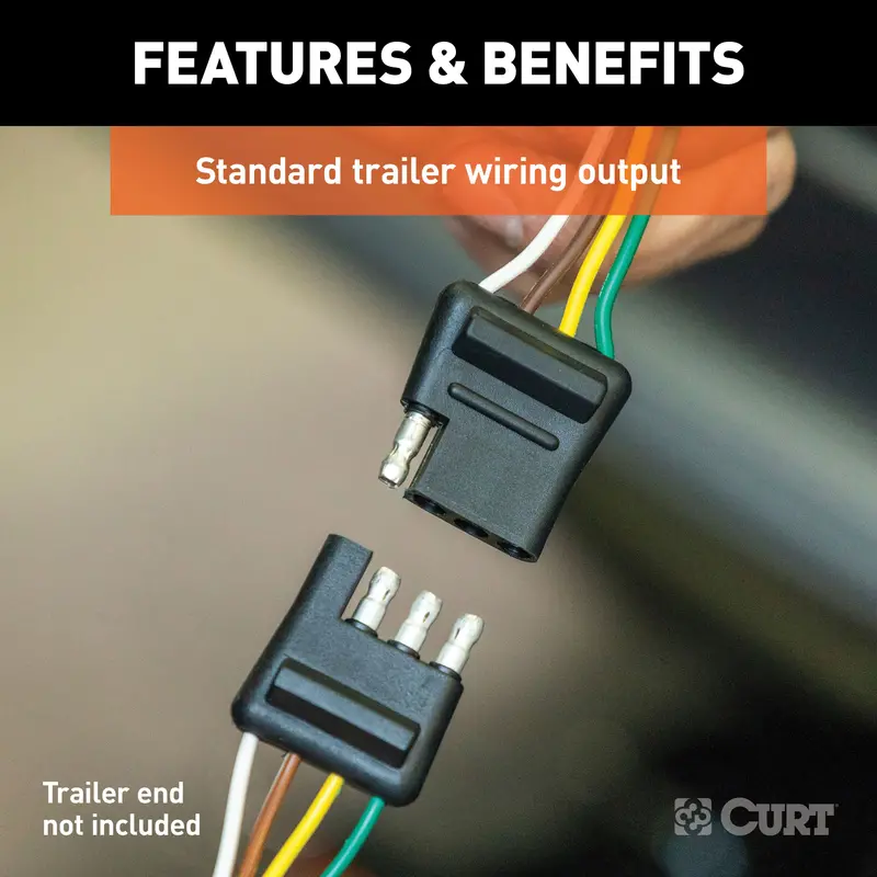 Curt Custom 4-Way Flat Trailer Wiring Harness – Engineered For Lexus Gs200T, Gs300, Gs350, And Gs450H Models 1