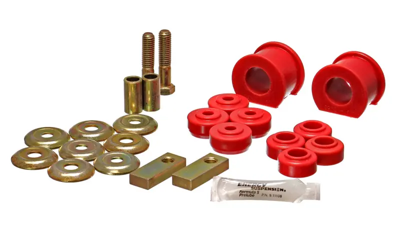 Energy Suspension 5.5111R Front Sway Bar Bushings — 1-1/8" Diameter, Red Polyurethane 1