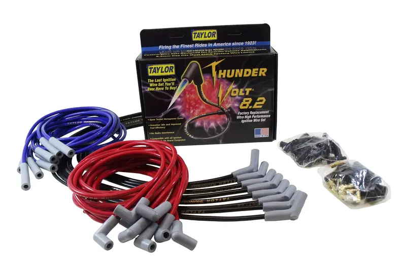 Taylor Thundervolt 8.2Mm Ignition Wire Set – Blue, Oe-Spec Length & Spark Plug Boots 1